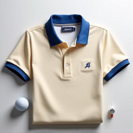 A high-performance golf polo shirt folded neatly.