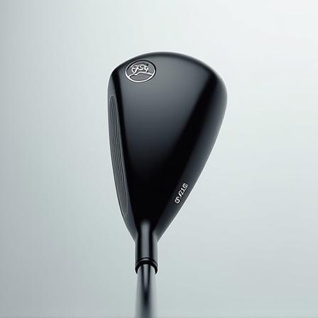 A sleek, modern golf driver on a minimalist background.